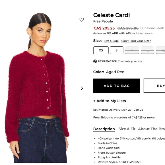 Free People: Celeste Cardi - Size Small - Picture 4 of 10